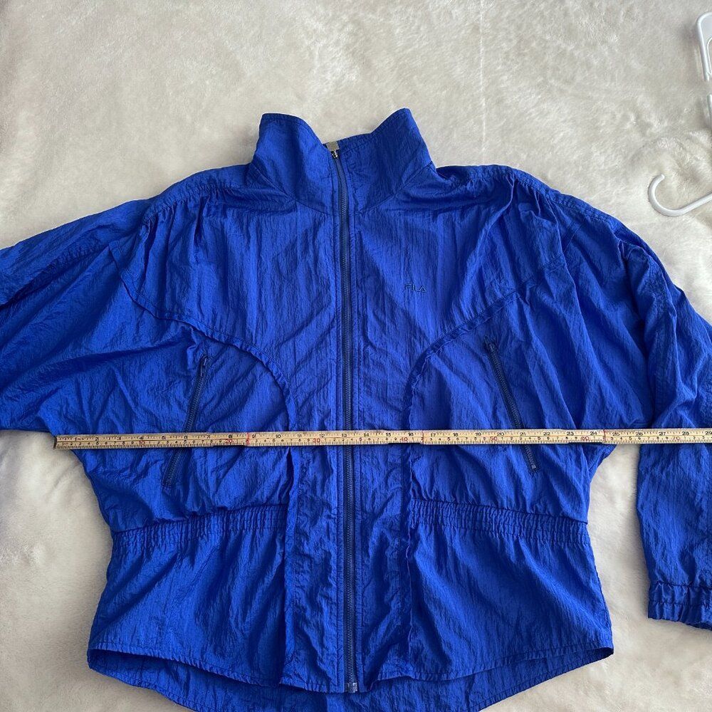 Vintage 90s FILA Women’s Windbreaker Jacket Blue USA 10 Retro Track Jacket - Picture 5 of 7